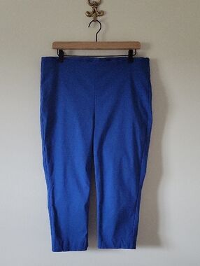 Chico's Royal Azure Blue Pull-on Crepe Cropped Pants Size XL